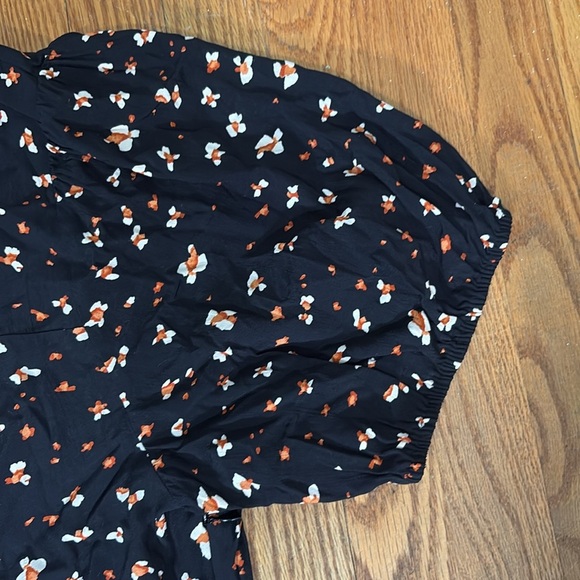 Sanctuary Sweetheart-Neck Puff-Sleeve Midi Dress floral black plus size 20W NWT - Picture 7 of 11